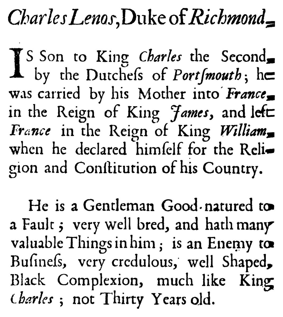 Macky on the Duke of Richmond, p. 36